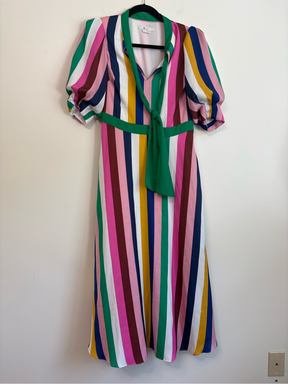 Boden Mila Multicolor Rainbow Stripe Midi Dress sz US 6R - Picture 5 of 12